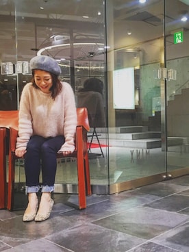 「スプリングSENSEOFPLACE」｜「アイテム（ハンチング/ベレー帽）」を使った、MINX河野 沙耶佳さん（レディース・154cm）の春コーディネート