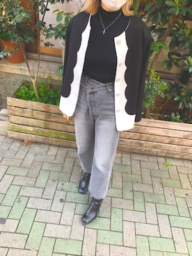 「韓国コーデ」｜「アイテム（ノーカラージャケット）」を使った、clemaさん（レディース・165cm）の春コーディネート