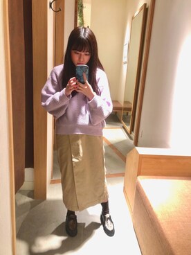 「iFace（アイフェイス）のアイテム」を使った、kasumiさん（レディース・154cm）の冬コーディネート