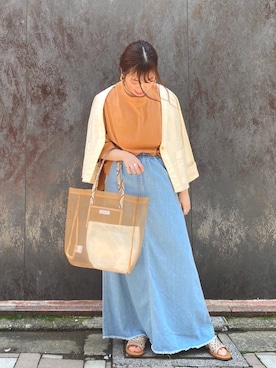「CIAOPANIC TYPY（チャオパニックティピー）のアイテム（ノーカラージャケット）」を使った、kasumiさん（レディース・154cm）の春コーディネート