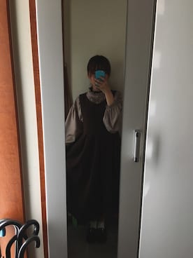 「moitytto」｜「アイテム（ジャンパースカート）」を使った、はなこさん（レディース・152cm）の春コーディネート