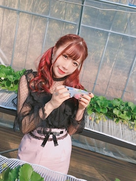 「BUBBLES（バブルス）のアイテム（アクセサリー）」を使った、桜野羽咲さん（レディース・158cm）の春コーディネート