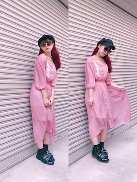 「RNA（アールエヌエー）のE4392 ダブルストラップローファー（ローファー）」を使った、桜野羽咲さん（レディース・158cm）の夏コーディネート