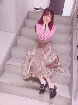 「RNA（アールエヌエー）のE4392 ダブルストラップローファー（ローファー）」を使った、桜野羽咲さん（レディース・158cm）の秋コーディネート