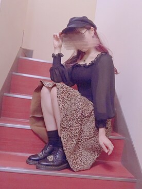 「シースルー」｜「アイテム（キャスケット）」を使った、桜野羽咲さん（レディース・158cm）の秋コーディネート