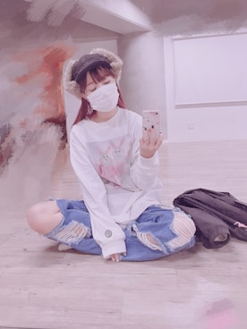 「STUSSY（ステューシー）のアイテム（その他アウター）」を使った、桜野羽咲さん（レディース・158cm）の秋コーディネート