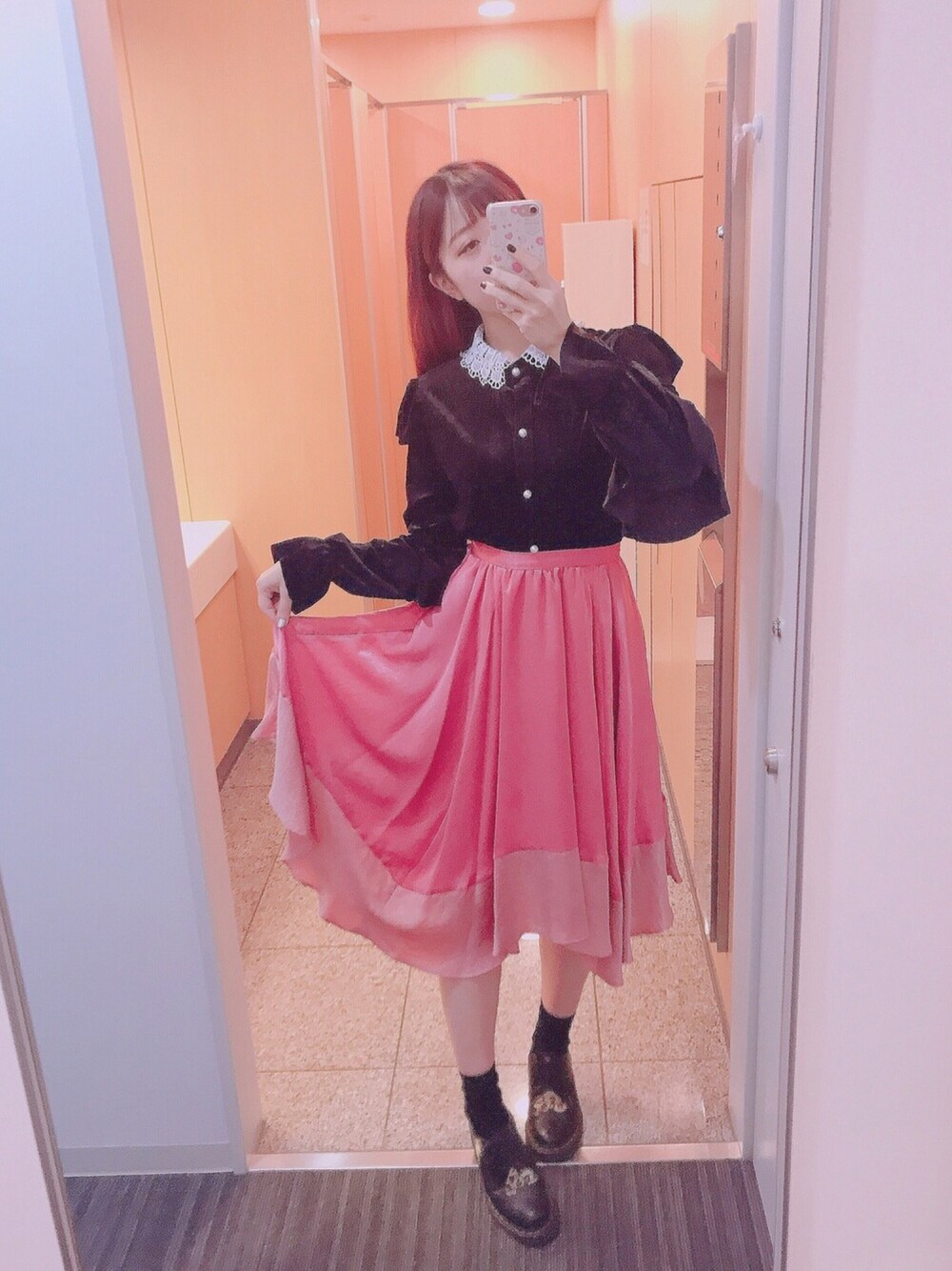 桜野羽咲さんの「【CanCam9月号掲載】配色ランダムスカート（Noela）」を使ったコーディネート