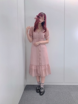 「RNA（アールエヌエー）のE4392 ダブルストラップローファー（ローファー）」を使った、桜野羽咲さん（レディース・158cm）の夏コーディネート