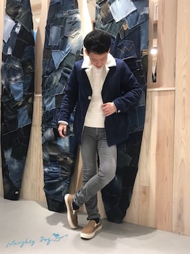 「ノーティードッグ」｜「アイテム（ジャケット/アウター）」を使った、HAJIME ABEさん（メンズ・175cm）の秋コーディネート