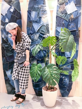 「アイテム（シャツワンピース、ホワイト系）」を使った、HAJIME ABEさん（レディース・160cm）の春コーディネート