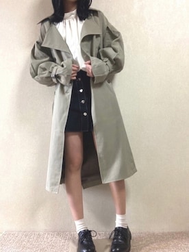「apres jour（アプレジュール）のアイテム（トレンチコート）」を使った、あさん（レディース・165cm）の冬コーディネート