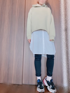 「classicalelf（クラシカルエルフ）のアイテム（シャツワンピース）」を使った、KiNaKoさん（レディース・162cm）の春コーディネート