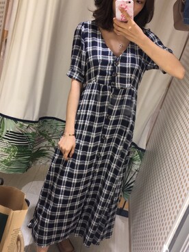 「PULL&BEAR（プルアンドベア）のアイテム（ワンピース/ドレス）」を使った、Rebecca さん（レディース・155cm）の秋コーディネート