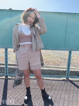 「CLANE（クラネ）のアイテム（トレンチコート）」を使った、佐々木　望さん（レディース・163cm）の春コーディネート