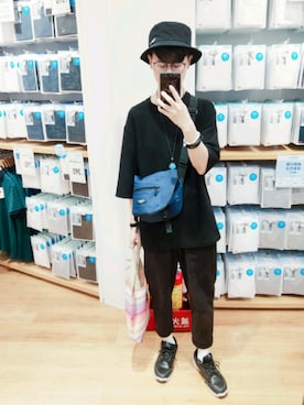 「NET（ネット）のアイテム（帽子）」を使った、Unico Panさん（メンズ・179cm）の春コーディネート