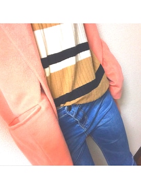 「CECIL McBEE（セシルマクビー）のアイテム（チェスターコート）」を使った、suzunaさん（レディース・157cm）の秋コーディネート