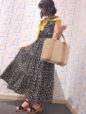 「ペーパーバッグ」｜「アイテム（その他）」を使った、おだ🌷さん（レディース・152cm）の夏コーディネート
