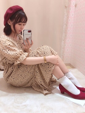 「オリエンタルトラフィック」｜「アイテム（ハンチング/ベレー帽）」を使った、おだ🌷さん（レディース・152cm）の夏コーディネート