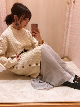 「ロングワンピース」｜「アイテム（ベルト）」を使った、おだ🌷さん（レディース・152cm）の秋コーディネート