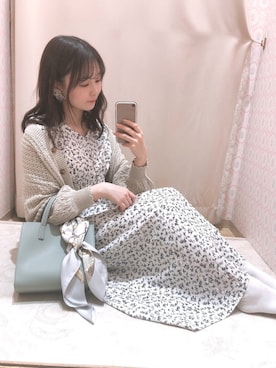 「earth music&ecology（アースミュージックアンドエコロジー）のマリン柄スカーフ＊（ストール/ショール）」を使った、おだ🌷さん（レディース・152cm）の春コーディネート