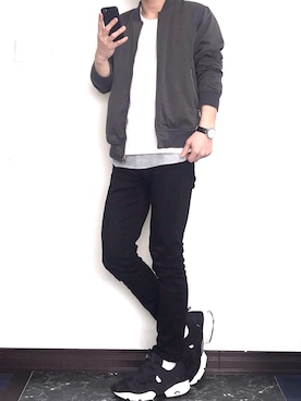 「BEAUTY&YOUTH UNITED ARROWS（ビューティーアンドユースユナイテッドアローズ）のアイテム（MA-1）」を使った、yu-kiさん（メンズ・166cm）の春コーディネート