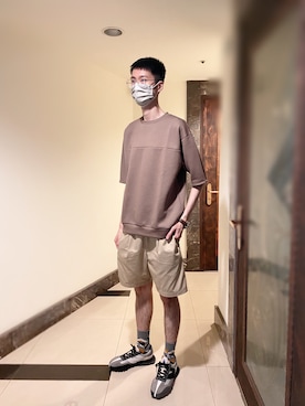 「green label relaxing（グリーンレーベルリラクシング）のアイテム」を使った、志穎さん（メンズ・185cm）の秋コーディネート