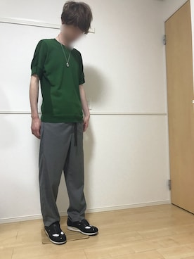 「08sircus（ゼロエイトサーカス）のアイテム（トップス）」を使った、ろむこむさん（メンズ・180cm）の夏コーディネート