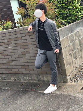 「BLACK LABEL CRESTBRIDGE（ブラックレーベル・クレストブリッジ）のアイテム（MA-1）」を使った、O.Sさん（メンズ・172cm）の春コーディネート