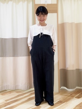 「Samansa Mos2 blue（サマンサモスモスブルー）のアイテム（オールインワン・サロペット）」を使った、は た な か 🐨さん（レディース・155cm）の春コーディネート