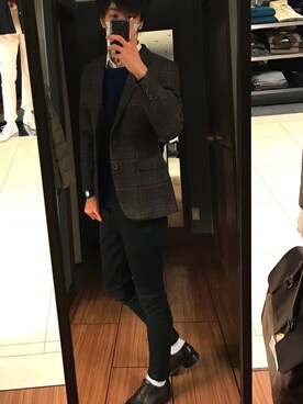 「JOSEPH ABBOUD（ジョセフアブード）のアイテム（ジャケット/アウター）」を使った、utaさん（メンズ・183cm）の冬コーディネート