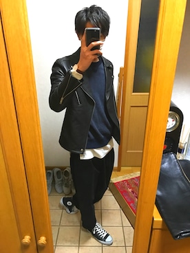 「JOSEPH ABBOUD（ジョセフアブード）のアイテム（トップス）」を使った、utaさん（メンズ・183cm）の冬コーディネート
