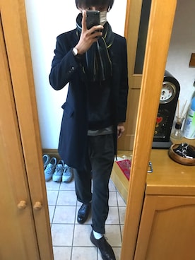 「JOSEPH ABBOUD（ジョセフアブード）のアイテム（トップス）」を使った、utaさん（メンズ・183cm）の冬コーディネート