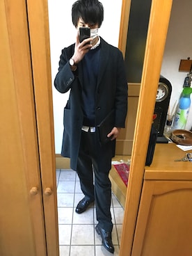 「JOSEPH ABBOUD（ジョセフアブード）のアイテム（トップス）」を使った、utaさん（メンズ・183cm）の冬コーディネート