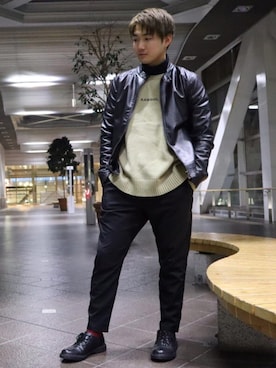 「アイテム（ブルゾン）」を使った、こーせさん（メンズ・174cm・10代）の冬コーディネート