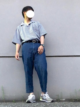 「ギンガムチェックシャツ」｜こーせさん（メンズ・174cm・20代）の夏コーディネート