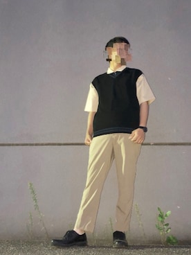 「ハーフリングジップ」｜こーせさん（メンズ・174cm）の夏コーディネート