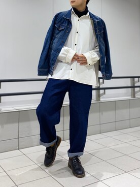 「デニムonデニム」｜「アイテム（デニムジャケット）」を使った、こーせさん（メンズ・174cm）の冬コーディネート