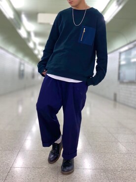 「EMMA  CLOTHES」｜「アイテム（スウェット）」を使った、こーせさん（メンズ・174cm）の春コーディネート