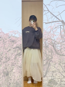 「one way（ワンウェイ）のアイテム（スウェット）」を使った、naomiさん（レディース・158cm）の春コーディネート