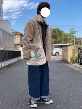 「アイテム（ブルゾン）」を使った、miuraaaさん（メンズ・175cm・10代）の冬コーディネート