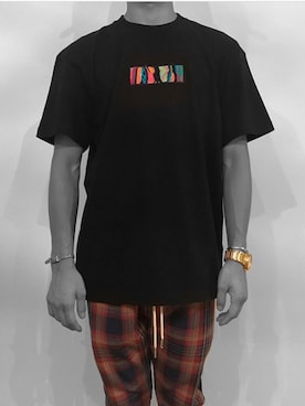 「walkinstoreのアイテム（Tシャツ/カットソー、ブラック系）」を使った、SiY-8さん（メンズ）の春コーディネート