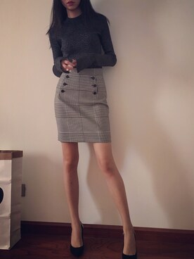 「URBAN RESEARCH（アーバンリサーチ）のアイテム（Tシャツ/カットソー、ブラック系）」を使った、muuuuuumaさん（レディース）の冬コーディネート