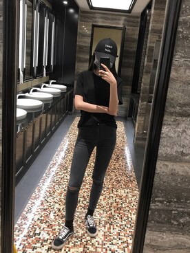 「VANS（バンズ）のアイテム（スニーカー、ブラック系）」を使った、muuuuuumaさん（レディース）の春コーディネート