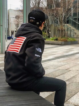 「Supreme x The North Face」｜「アイテム（帽子）」を使った、DAIKIさん（メンズ・166cm）の冬コーディネート