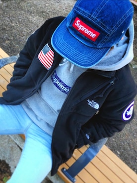「Supreme x The North Face」｜「アイテム（帽子）」を使った、DAIKIさん（メンズ・166cm）の冬コーディネート