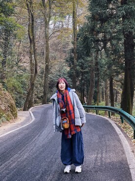 「基础款」｜「アイテム（ジャケット/アウター）」を使った、Sosoさん（レディース・167cm）の冬コーディネート