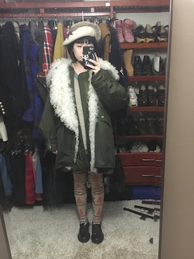 「BALENCIAGA」｜「アイテム（ハンチング/ベレー帽）」を使った、isabel_not_cuteさん（レディース・170cm）の冬コーディネート