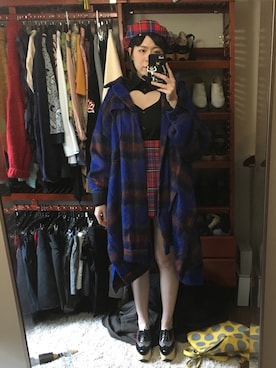 「VERSACE（ヴェルサーチ）のアイテム（ハンチング/ベレー帽）」を使った、isabel_not_cuteさん（レディース・170cm）の冬コーディネート