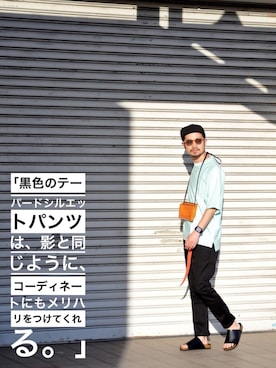 「URBAN RESEARCH（アーバンリサーチ）のアイテム（サンダル）」を使った、KakeruMayama(真山走)さん（メンズ・173cm）の夏コーディネート