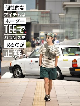 「Apple（-）のアイテム」を使った、KakeruMayama(真山走)さん（メンズ・173cm）の夏コーディネート